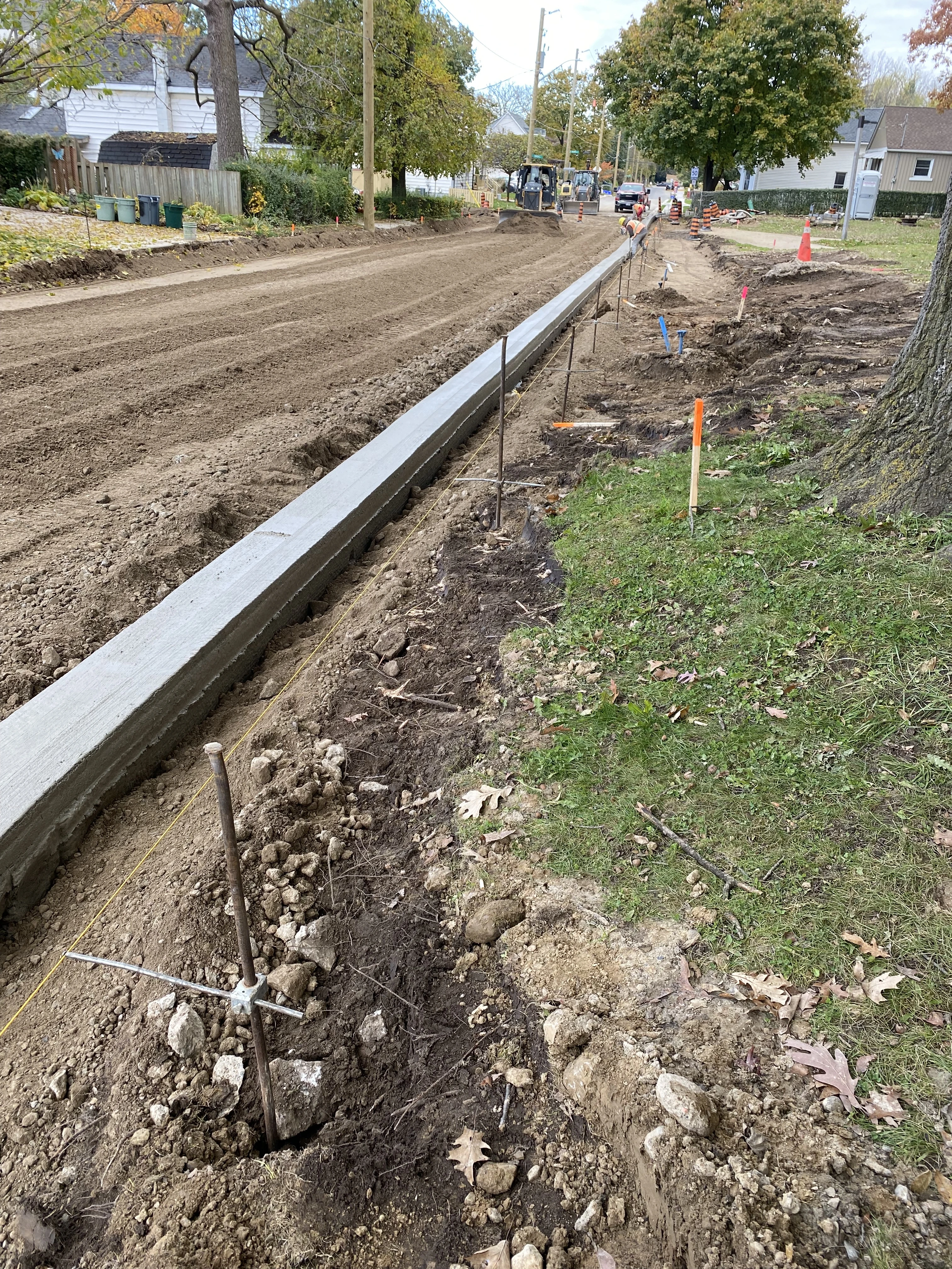 Centre St and Short St (Construction) - Construction site with concrete work and earth moving