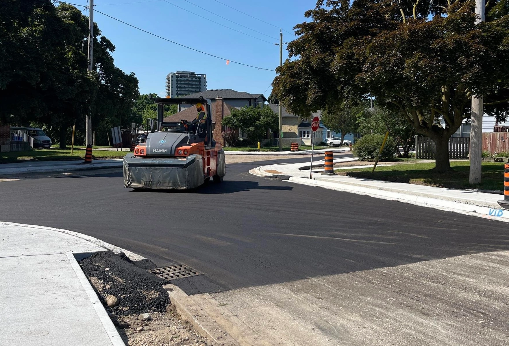 Oxford St (Construction) - Active paving of roadway