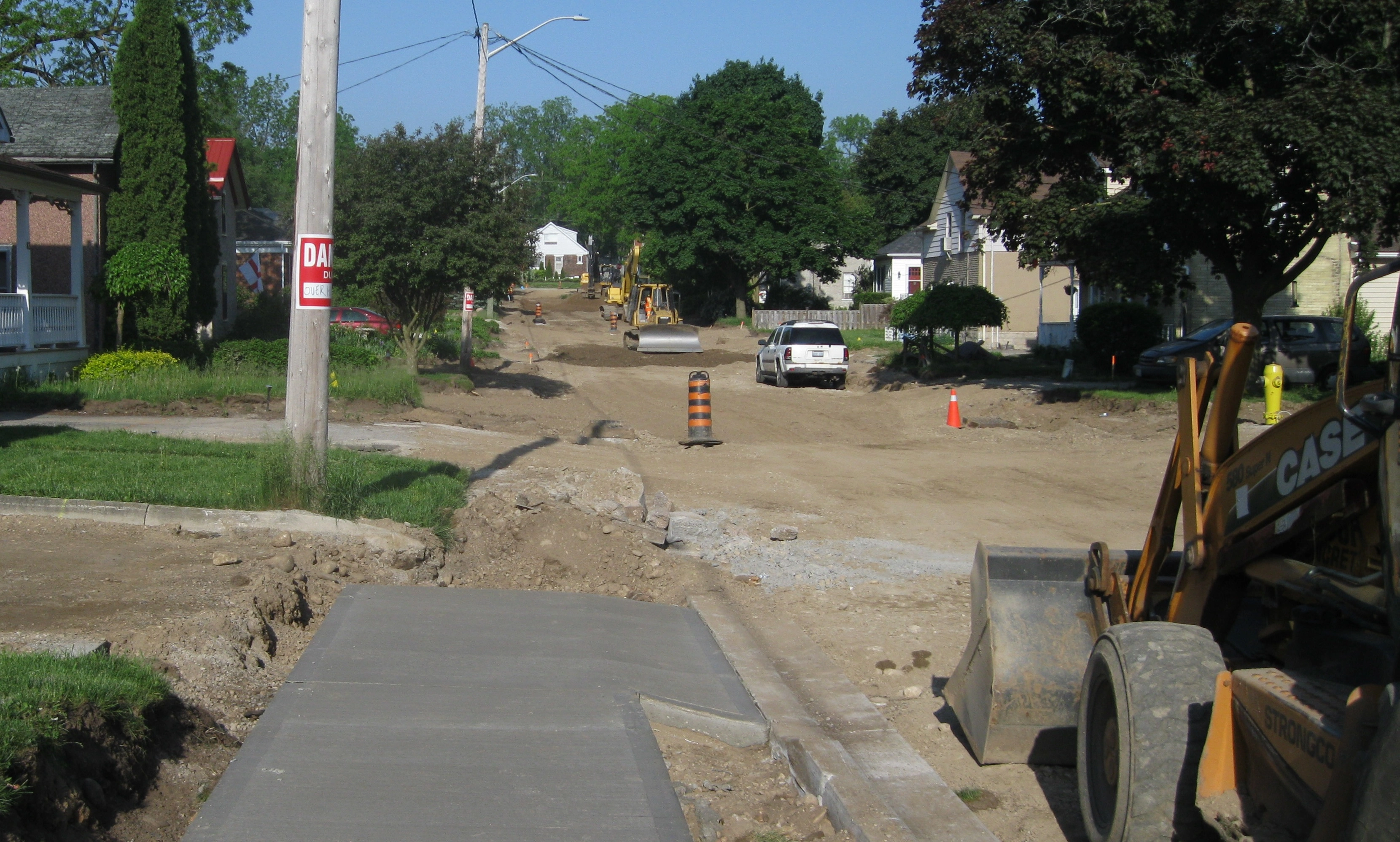 Selkirk St and Tait St (Construction) - Construction site with infrastructure work