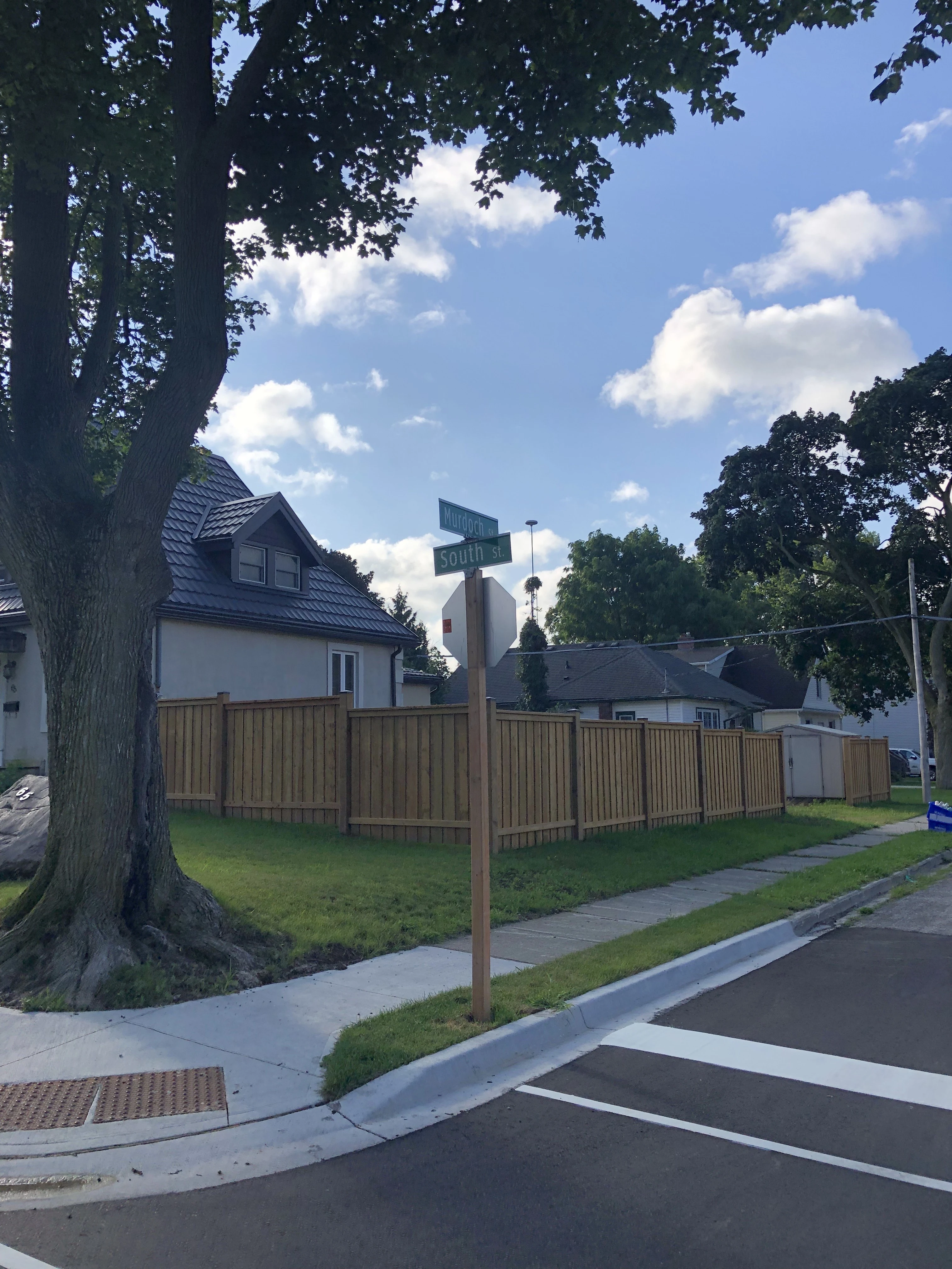 South St (Construction) - Completed intersection with street signs